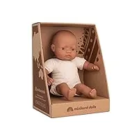 miniland dolls 31368 : poupée latine de 32 cm avec corps souple. présenté dans une boîte cadeau.