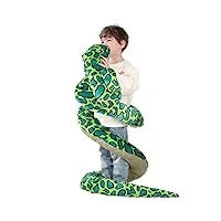 ikasa peluche serpent géant animal jouet,270cm grand gros mignon moelleux animaux xxl xl peluche géante grosse adorable,cadeaux pour les enfants