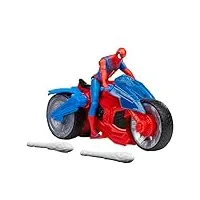 hasbro- marvel spider-man arachno-moto lance figurine de 10 cm et 2 toiles, f68995l1, multicolore