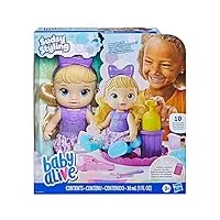 baby alive sudsy poupée coiffante, jouet de 30,5 cm pour enfants à partir de 3 ans, comprend une chaise de salon, des accessoires, une solution à bulles, des cheveux blonds
