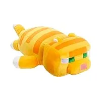 mattel minecraft peluche chat 30,5 cm poupée souple inspirée du personnage du jeu vidéo, jouet de collection