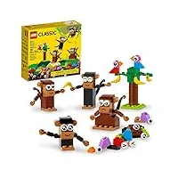 lego classic creative monkey fun 11031 jeu de construction pour enfants, garçons et filles à partir de 1 an, un excellent cadeau pour les petits-enfants