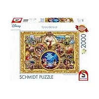 schmidt spiele 57371 thomas kinkade, disney, mickey & minnie, dream collage 2, puzzle de 2000 pièces, taille unique