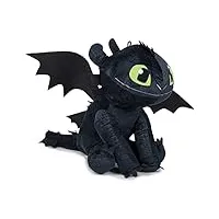 play by play peluche big 80cm toothless dark fury de dragons dragon trainer couleur noir