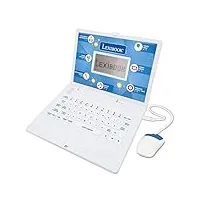 lexibook ordinateur portable éducatif et bilingue italien/anglais-jouet avec 124 activités pour apprendre, jouer à des jeux et de la musique-bleu/blanc, jc598i5