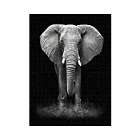 puzzle adulte 8000 pièces développement de l'intelligence de l'éléphant noir et blanc pour les enfants