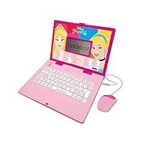 lexibook jc598dpi3 jouet éducatif et bilingue pour ordinateur portable avec 124 activités d'apprentissage et musique avec les princesses disney rose