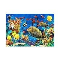 huadada puzzles pour adultes - 1000 pièces - les poissons sous-marins s'emboîtent parfaitement au dos - pas de poussière - décoration d'intérieur - cadeau de fête d'anniversaire - jouet pour enfants,