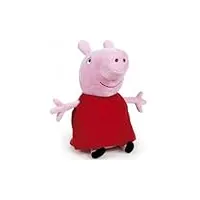 peluche geante xxl pour peppa pig en robe rouge 76 cm - grande peluche cochon - set doudou enfant + carte animal