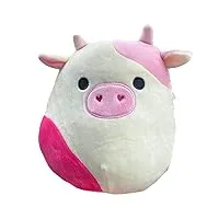 squishmallow kellytoy peluche de collection officielle farm squad - animaux doux - choisissez la vache, le cochon, le cheval, le mouton, l'âne (vache caedyn, 30,5 cm)