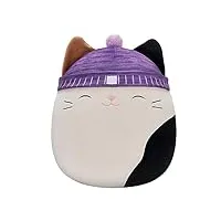 squishmallows chat calico original de 35,6 cm avec chapeau violet – grande peluche officielle jazwares ultrasoft