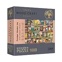 trefl- wood craft, formes irrégulières, 100 figures, moderne, pour adultes et enfants à partir de 12 ans, 20176, wooden puzzle: world travel guide, 1000