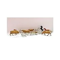 miniatures 1/87 Échelle ho train miniature figurine animaux chevaux de bœuf et mouton diorama table de sable micro scène tout pour design