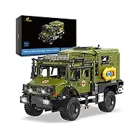 jmbricklayer 61506 kit de construction de voiture militaire unimog - briques de serrage - ambulance militaire - kit de construction de voiture - jouet pour adultes et jeunes