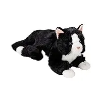 carl dick peluche chat noir-blanc, 30cm, 40cm de longueur totale 3558