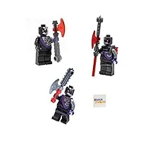 lego ninjago army: three nindroid warrior combo pack – figurines avec armes