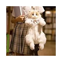 chongker animaux en peluche fait à la main peluche chat et chien réaliste jouet compagnon kawaii cadeau pour les femmes anniversaire peluche chat chien amoureux (sac ragdoll)