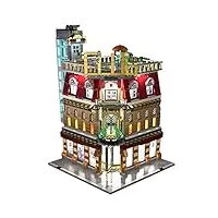 emigi lot de 2488 blocs de construction 5 en 1 pour boîte de nuit avec 8 mini figurines et éclairage led, bâtiments modulaires, compatible avec lego house