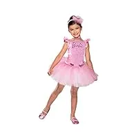 rubies - barbie officiel - déguisement barbie princesse sequins pour enfants - taille 5-6 ans - costume avec robe tutu de ballerine rose, bandeau pour les cheveux et collier