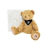 doudou et compagnie - ours prenium paris 2024- licence officielle des jeux olympiques de paris 2024 - peluche avec bandana - dès la naissance - pour bébé - 37 cm - marron - jo2452
