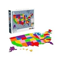 plus plus - puzzle par numéro – carte des États-unis – 1 400 pièces – tige de construction / jouet à vapeur, mini blocs de puzzle emboîtables pour enfants