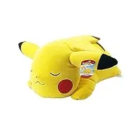 bandai - pokémon - peluche pikachu 40cm qui dort - peluche pokémon toute douce - wt97920