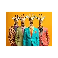 cross & glory 's the fab four girafes puzzle de 1000 pièces – respectueux de l'environnement, illustration unique et meilleurs puzzles pour adultes – casse-tête amusant et stimulant