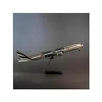 welsaa maquettes d'avion déco 47 cm 1/157 pour uae airlines b777 expo résine plastique modèle avion de ligne avec trains d'atterrissage lumières avion modèle jouets collections (taille : with light)