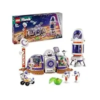 lego friends la station spatiale martienne et la fusée, jouet sur l'espace avec navette spatiale et 4 figurines d'astronautes, cadeau pour filles et garçons de 8 ans 42605