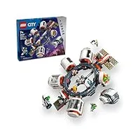 lego city station spatiale modulaire stem jouet scientifique d'exploration modulaire avec 6 figurines d'astronaute, cadeaux pour garçons, filles et enfants âgés de 7 ans et plus, jouet de construction