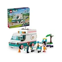 lego friends heartlake city 42613 ensemble d'ambulance avec 3 personnages, idée cadeau pour enfants, filles et garçons âgés de 6 ans et plus, jouet social-émotionnel, véhicule d'urgence médical,