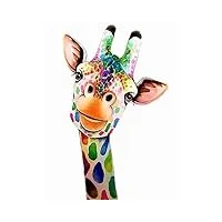 coloriage girafe inclinable - puzzle en bois 6000 pièces - adultes adolescents