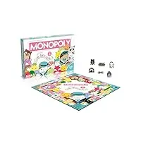 winning moves - monopoly squishmallows - 1 peluche cam le chat offerte - jeu de société - jeu de plateau - 2 à 6 joueurs - a partir de 8 ans -version française