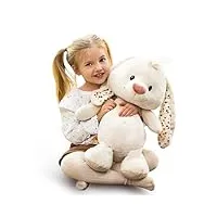 nici- doudou lapin crème 50cm douce et durable, mignonne peluche à câliner, pour jouer, pour enfants et adultes, une excellente idée de cadeau, 49259