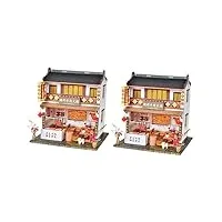 ibasenice 2 pièces chalet bricolage maisons de paysage de train artisanat de maison miniature trains miniatures prétendre mini-maisons de village maquette style chinois former en bois