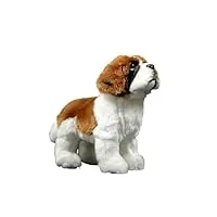 tiny heart peluche chien saint-bernard 26cm/10 jouet en peluche de chien saint-bernard réaliste bel animal cadeaux mignons et doux pour enfants garçons et filles Éducatif interactif confortable brun