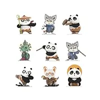 pop mart universal kung fu panda series figures 9pc populaires figurines aléatoires figurines d’action figurines de jouet figurines à collectionner cadeaux créatifs
