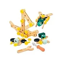 janod - baril 100 pièces brico'kids - jeu de construction enfant - 98 accessoires + 2 outils - jeu d'imitation - développe dextérité et créativité - dès 3 ans,j06454