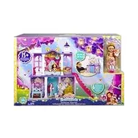 coffret pour enchantimals chateau royal 66cm poupées felicity renard et flick + 15 accessoires - set figurine animal et 1 carte - mini-poupee