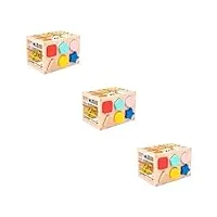 ibasenice 3 ensembles de jouets cesare puzzles en bois pour enfants jouets puzzle blocs de construction pour enfants trieur de formes pour enfants jouet cérébral cubes d'activité en bois