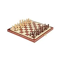 gerrit jeu d'échecs en bois 40x40cm, figurines en bois, dames, échecs médiévaux, échiquier, jeu d'échecs international