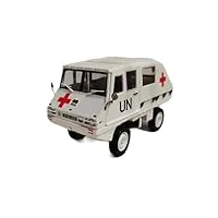 voiture miniature véhicule tout-terrain ambulance 1:18 en alliage modèle moulé sous pression jouet de décoration de scène À collectionner kits de modélisme de véhicules à moteur