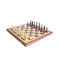 jeu d'échecs échecs ensemble d'échecs, jeu d'échecs en bois de 15 "jeu de jeux d'échecs en bois avec chessouse artisanale et emplacements de rangement for enfants adulte jeu d'echec echecs internation