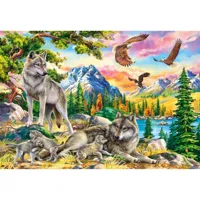puzzle 1000 piã¨ces : famille de loups et aigles