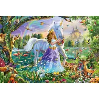 puzzle 150 piã¨ces : princesse avec licorne et chã¢teau