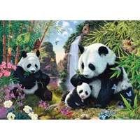 puzzle 500 piã¨ces : la famille panda ã  la cascade