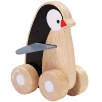 jouet en bois pingouin roulant