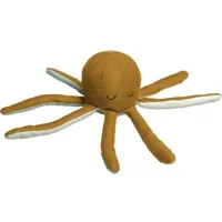 peluche octopus en coton biologique pieuvre ocre (19 cm)