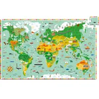 puzzle d'observation avec livret tour du monde (200 pièces)