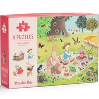 lot de 4 mini puzzles des saisons la grande famille (4 x 12 pièces)